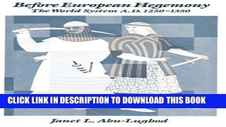 New Book Before European Hegemony: The World System A.D. 1250-1350