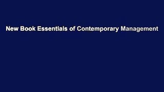 Collection Book Essentials of Contemporary Management
