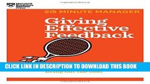 New Book Giving Effective Feedback (HBR 20-Minute Manager Series)