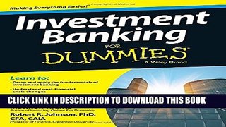 New Book Investment Banking For Dummies