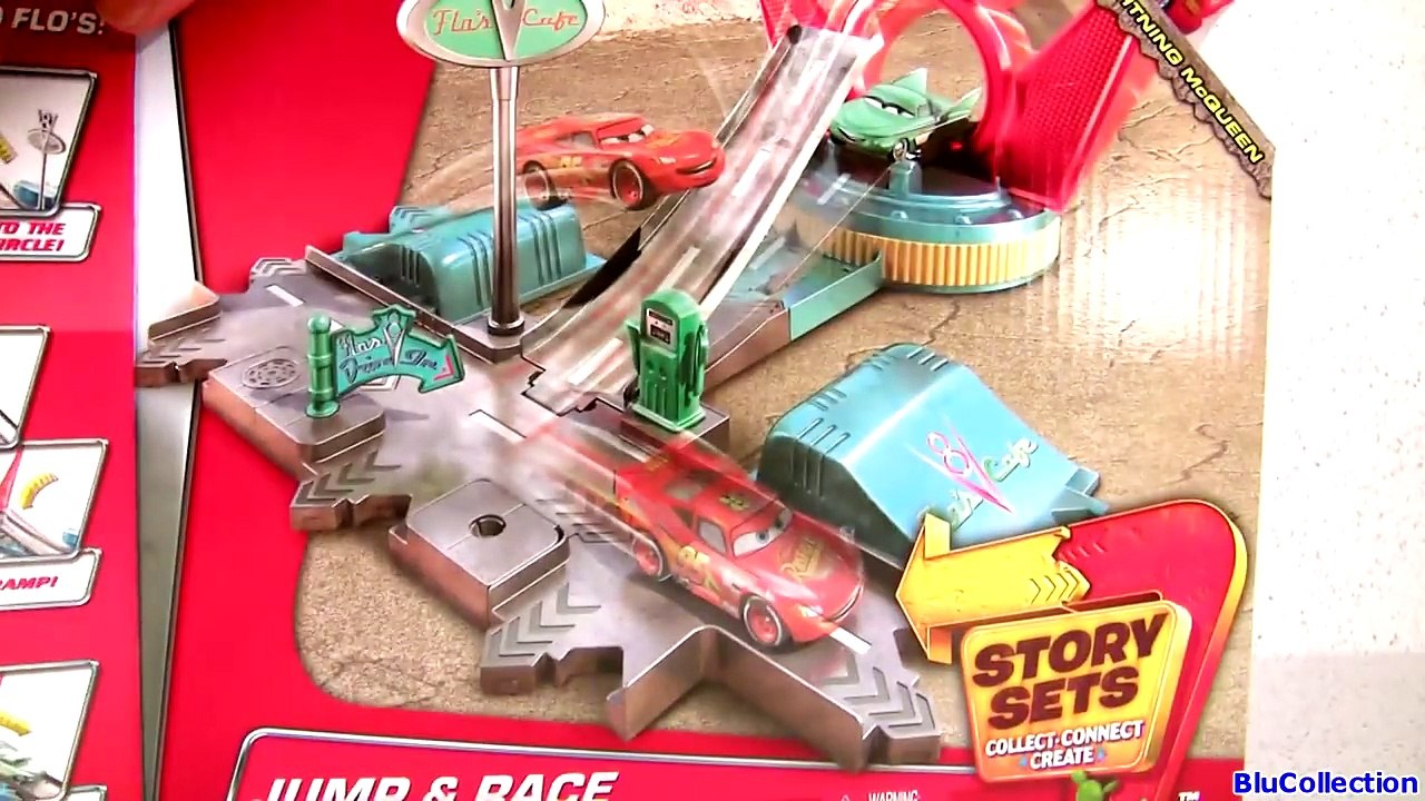 Cars Jump & Race Flos V8 Cafe Playset Story Sets new NEW using Tractor Tipping Launcher