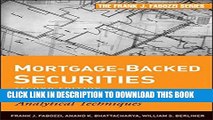 New Book Mortgage-Backed Securities: Products, Structuring, and Analytical Techniques