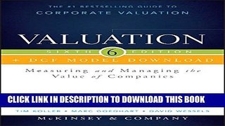 New Book Valuation + DCF Model Download: Measuring and Managing the Value of Companies (Wiley