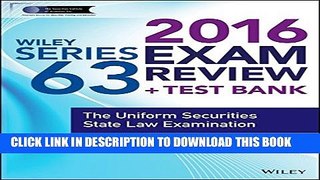 Collection Book Wiley Series 63 Exam Review 2016 + Test Bank: The Uniform Securities Examination