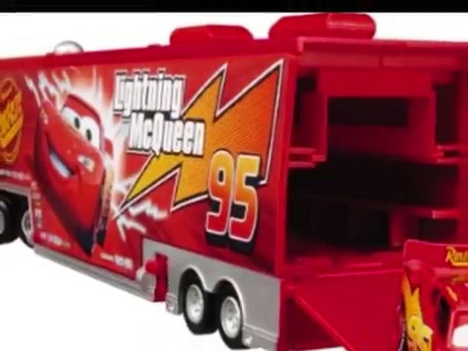 Disney Pixar Cars Mack Hauler and Lightning McQueen Toy, Disney Vehicle Toys For Kids