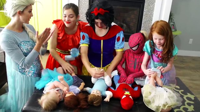 Superhero Compilation Blue Spiderman Frozen Elsa Disney Princesses and babies w/ bad baby joker girl