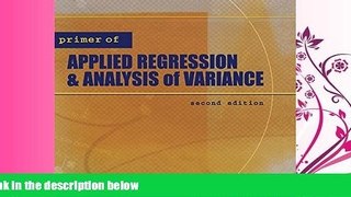 Pdf Online Primer  of Applied Regression   Analysis of Variance