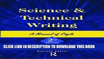 [PDF] Science and Technical Writing: A Manual of Style (Routledge Study Guides) Full Online