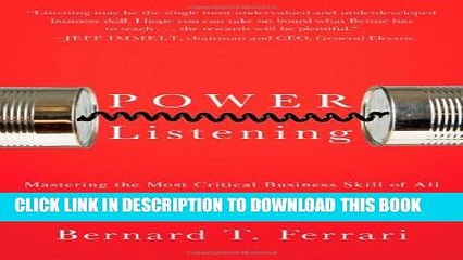 [Read PDF] Power Listening: Mastering the Most Critical Business Skill of All Ebook Online