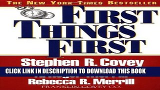 [Read PDF] First Things First Download Free