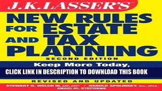 New Book JK Lasser s New Rules for Estate and Tax Planning