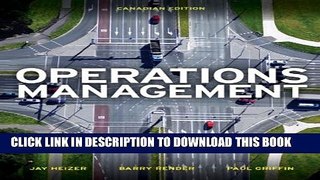 [Read PDF] Operations Management, First Canadian Edition Ebook Free