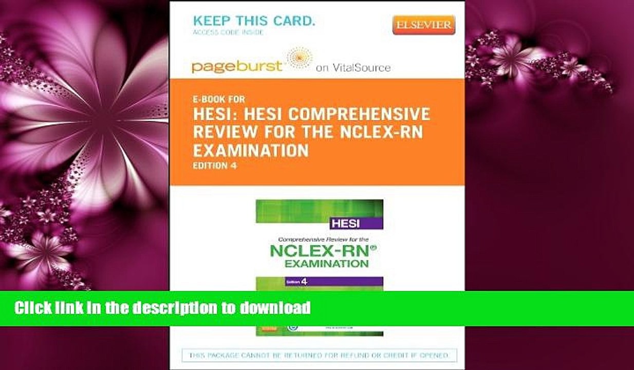FAVORITE BOOK  HESI Comprehensive Review for the NCLEX-RN Examination - Elsevier eBook on