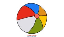 Easy Step For Kids How To Draw a Beach Ball Rainbow Color