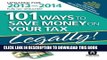 New Book 101 Ways to Save Money on Your Tax - Legally! 2013 - 2014