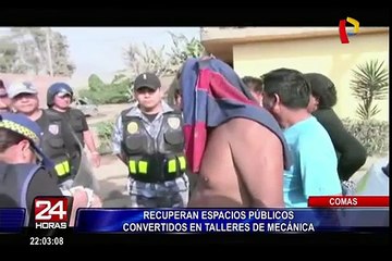 Comas: recuperan espacios públicos tomados por talleres de mecánica