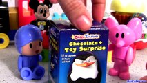 Birthday Cupcake Easter Eggs Surprise for Mickey Mouse & Pocoyo Lego Duplo Toy Train Parade