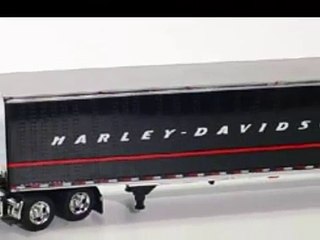 Harley Davidson International Lonestar Diecast Truck Trailer Model 1:64 Toy For Kids