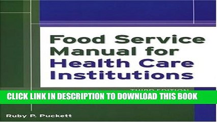 [PDF] Food Service Manual for Health Care Institutions Full Collection