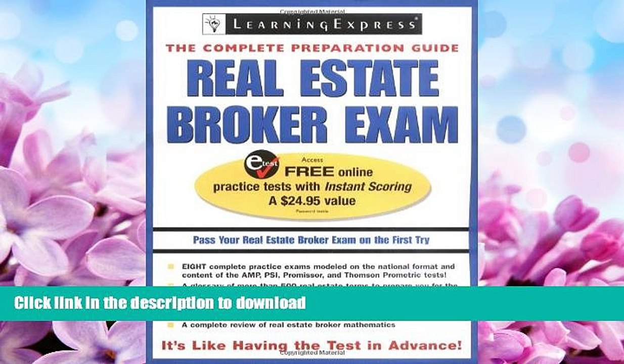 FAVORITE BOOK  Real Estate Broker Exam (Real Estate Broker Exam: The Complete Preparation Guide)