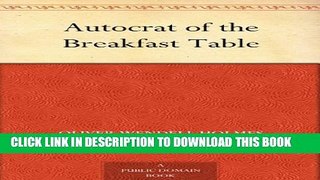 Collection Book Autocrat of the Breakfast Table