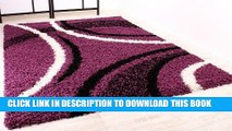 [New] Shaggy Carpet High Pile Long Pile Patterned in Purple Black White, Size:160x220 cm Exclusive