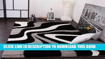 [New] Designer Rug with Contour Cut Waves Pattern Black Grey White 80x150 cm Exclusive Online