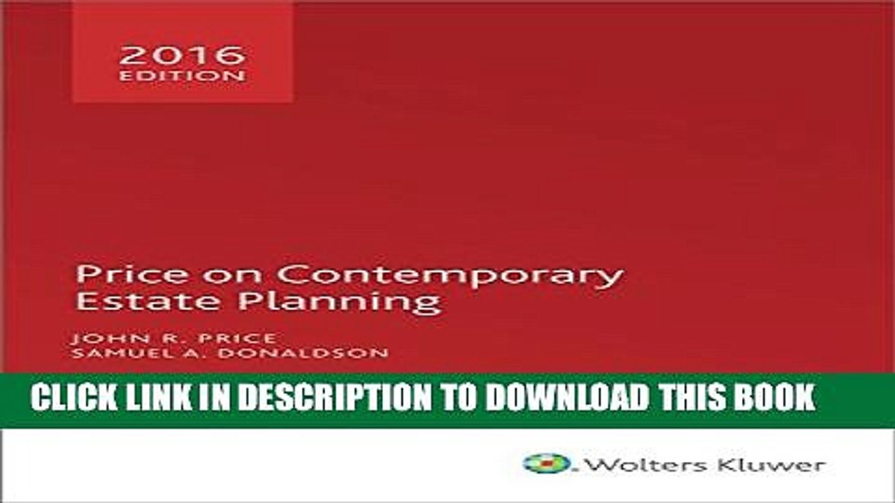 [PDF] Price on Contemporary Estate Planning (2016) Popular Online