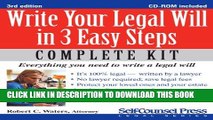 [PDF] Write Your Legal Will in 3 Easy Steps - US: Everything you need to write a legal will (Legal