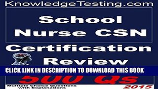 [Read PDF] School Nursing - CSN Certification Review (School Nursing Certification Series Book 1)