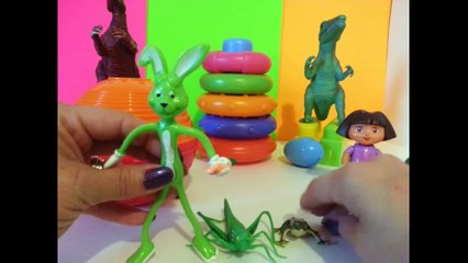Learning BIG & small with toys, Learning Colors too Spider Man Dora the Explorer