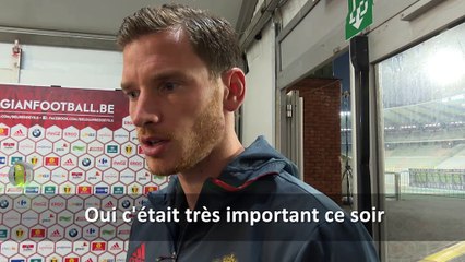 Qualif. CdM 2018 - Vertonghen : "Important d'avoir nos supporters derrière nous"