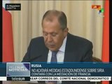 Rusia no acatará medidas estadounidenses sobre Siria