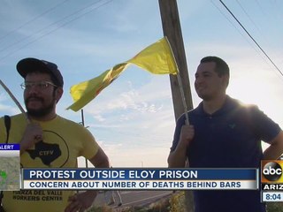 Protest outside Eloy prison over inmate deaths