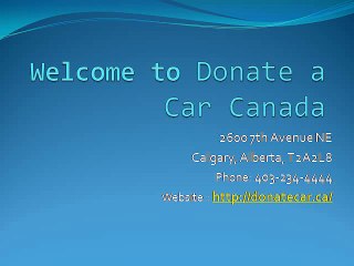 Donate a Car to Charity Canada