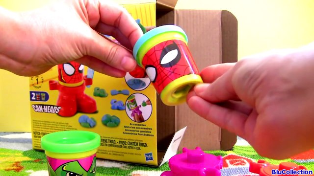 Play Doh Can-Heads SpiderMan vs. Green Goblin Marvel Superheroes Playdough Heads Venom