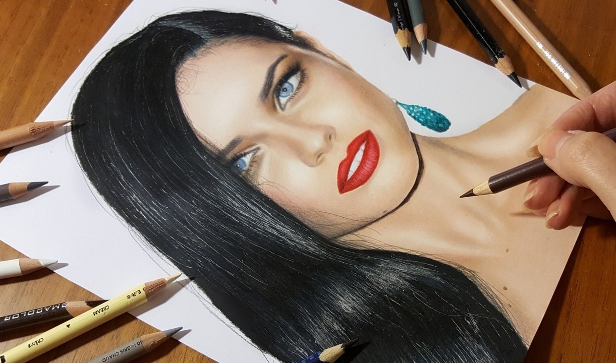 Speed Drawing of Adriana Lima How to Draw Time Lapse Art Video Colored Pencil Illustration Artwork Draw Realism