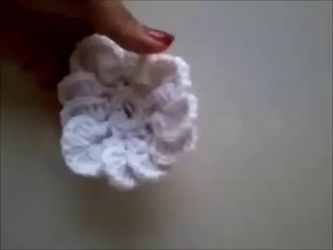 Como fazer flor de crochê - flor catavento
