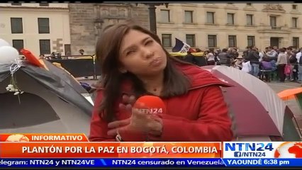 "Hay que desentrabar el acuerdo de paz ya": periodista Jineth Bedoya a NTN24 desde la Plaza de Bolívar
