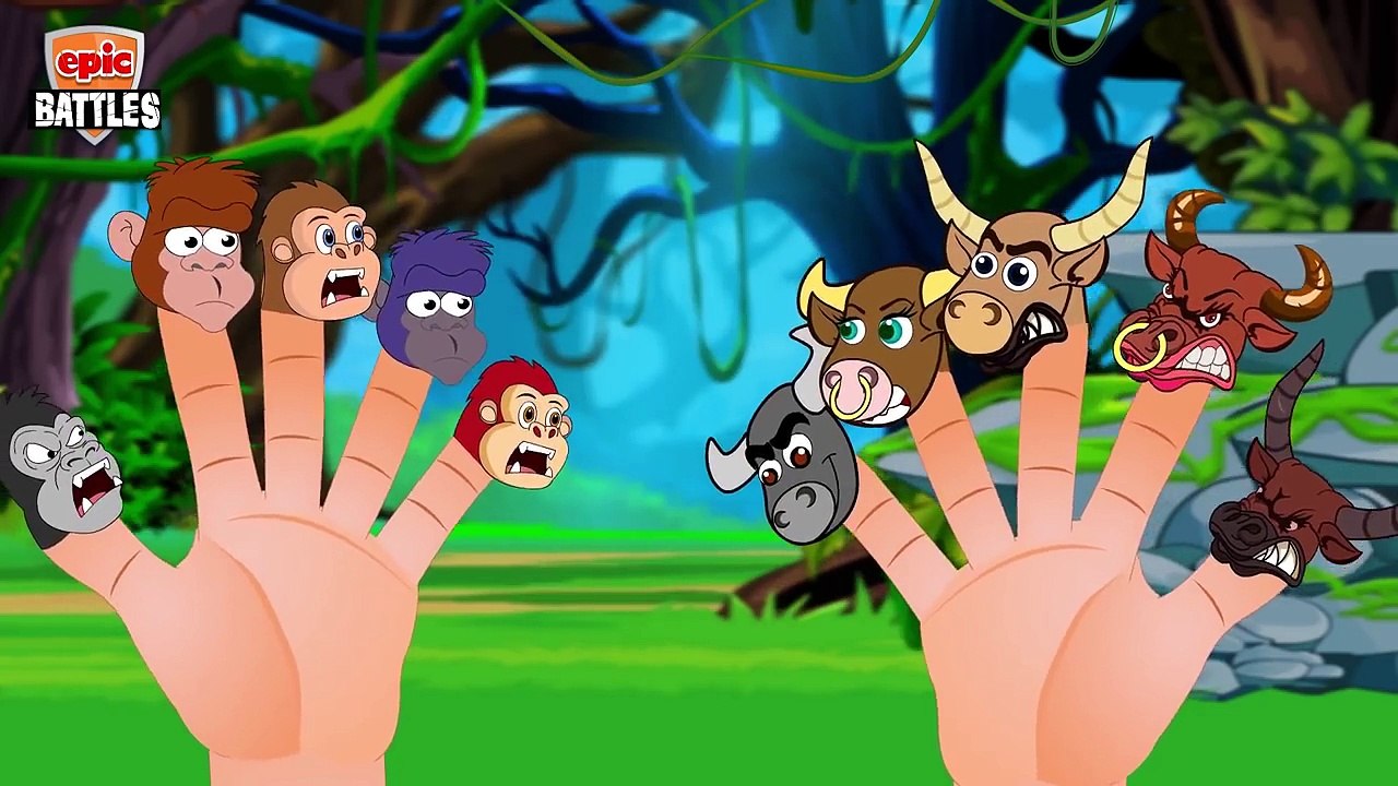 Crazy Gorilla Vs Lion Finger Family Nursery Rhymes| Finger Family Collection