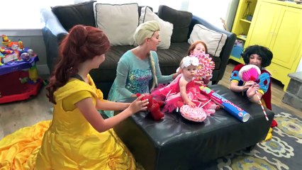 Frozen Elsa and Spiderman hypnotized!! Joker pranks the disney princesses Belle and Snow white