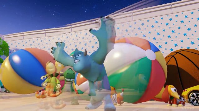 Five Little Monkeys Jumping on the Bed | Pixar Toy Story, Frozen, Monsters Inc, and Brave on the Bed