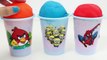 Angry birds,Minions, Spiderman Foam clay Surprise Eggs Ice Cream cups