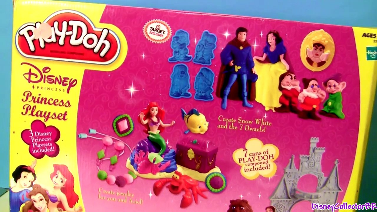 Play Doh Snow White and the 7 Dwarfs Playset Disney Princess Playdough Snow and Evil Queen