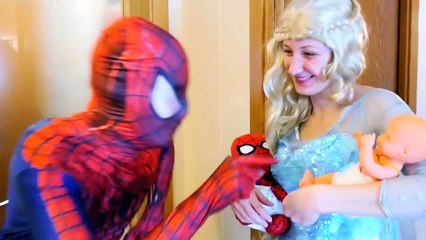 Spiderman w/ Frozen Elsa Pregnant vs Spiderbaby Twins in Real Life! Superhero ft Maleficent, Doctor