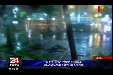 Huracán Matthew tocó tierra en Carolina del Sur