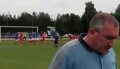Coup franc direct de Christophe Dehenne face à Prisches