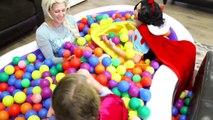 Crazy Plastic Ball Prank w/ Spiderman and Elsa!! Funny pit ball prank!! Frozen Anna and Snow white