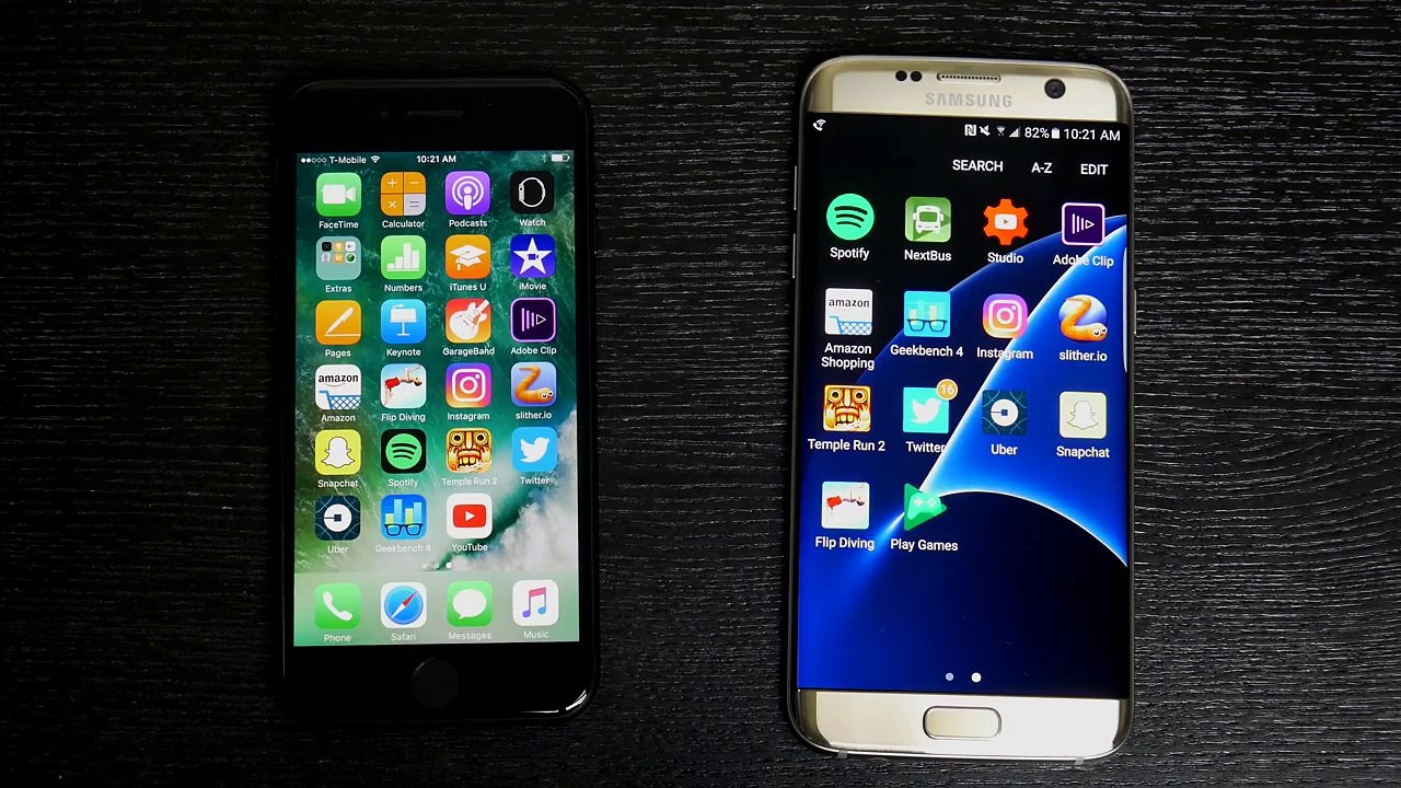 iPhone 7 vs Galaxy S7 Edge Speed Test!