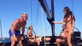 Sexy dancing in a yacht